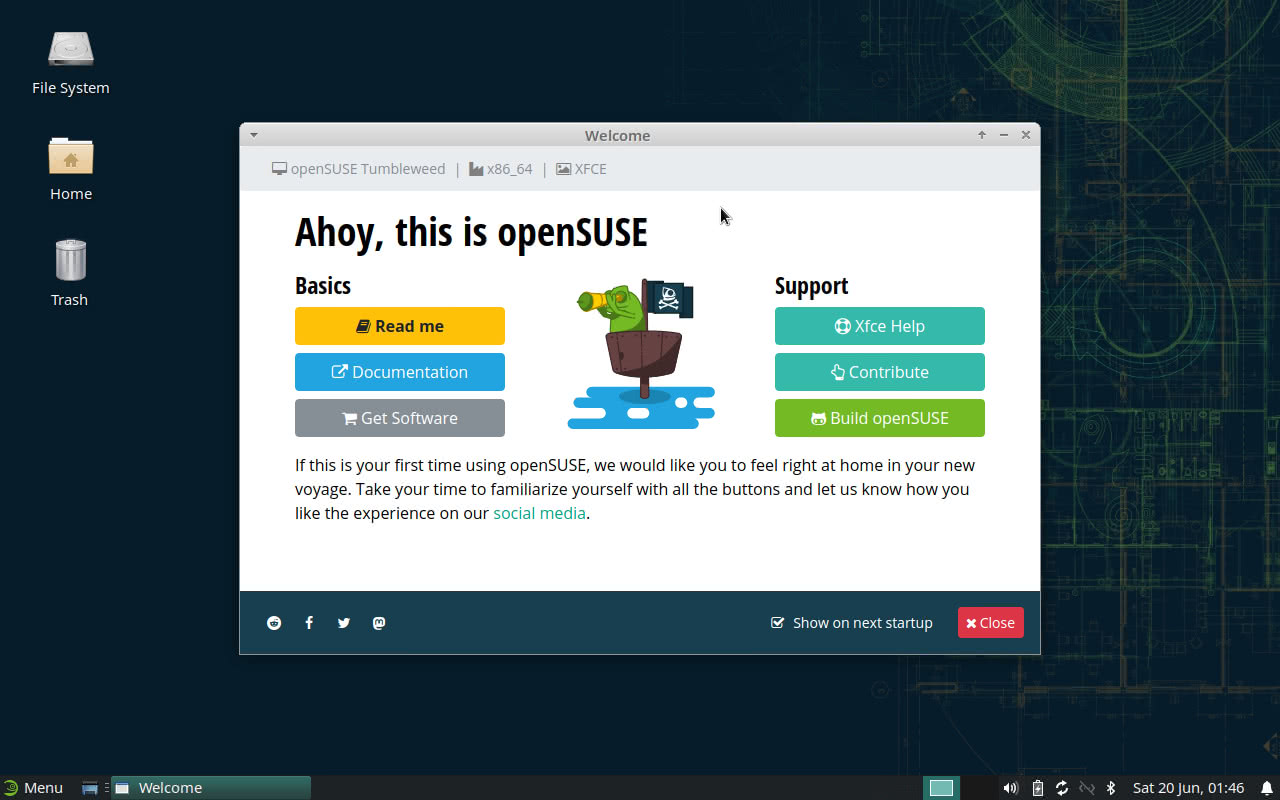 OpenSUSE Tumbleweed Xfce Preview